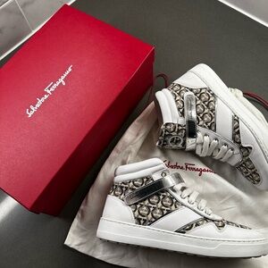 Salvatore Ferragamo Patterned High-Top Sneakers